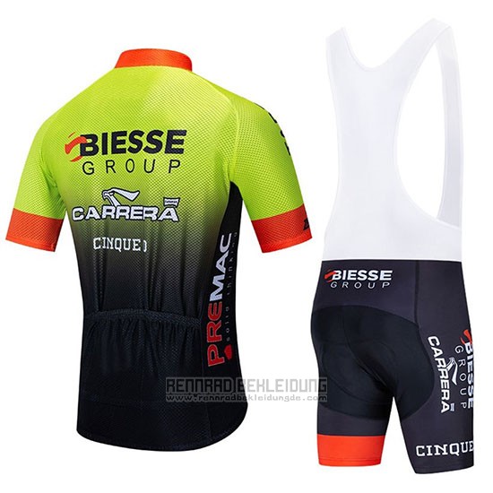 2020 Fahrradbekleidung Biesse Carrera Grun Shwarz Trikot Kurzarm und Tragerhose